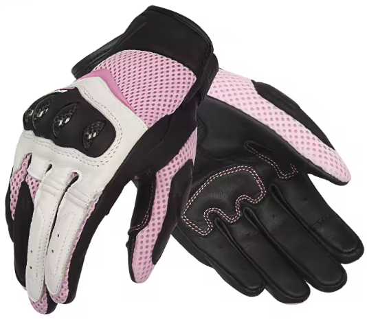 Pink Female Biker Gloves