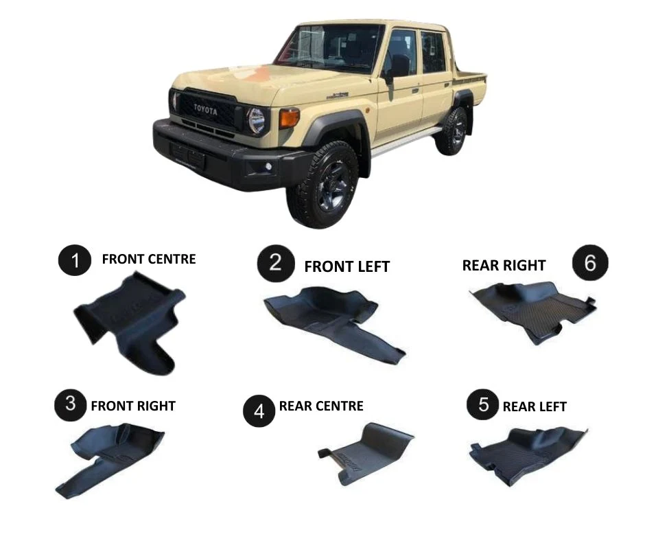 Replacement Mats for Toyota Land Cruiser 2007-Present Double Cab Full Kit