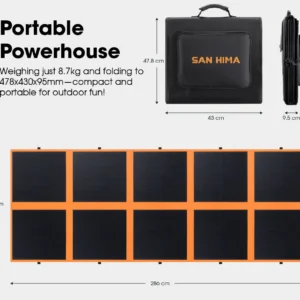 San Hima 12V 360W Folding Solar Blanket Flexible Blanket Kit Camping Charger